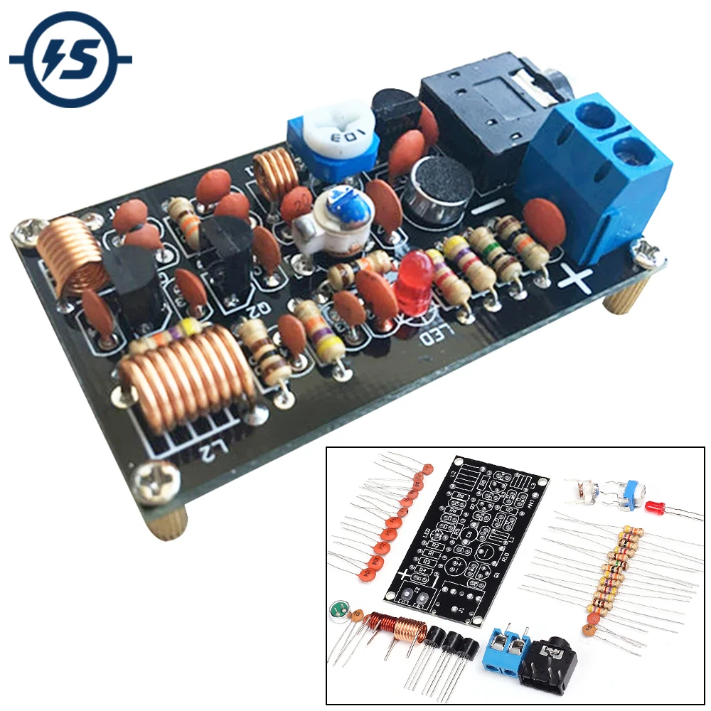 Płytka nadajnika radiowego FM DIY zestaw do ćwiczeń lutowniczych 85-115 MHz moduł częstotliwości FM projekt elektroniczny mikrofon bezprzewodowy