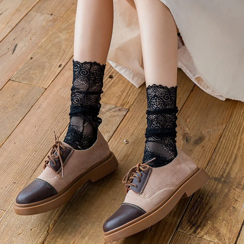 Women's Socks Spring Summer Breathable Lace Socks Princess Socks Ultra Thin Card Stockings Mid-tube Sock Fashion Trend Wholesale