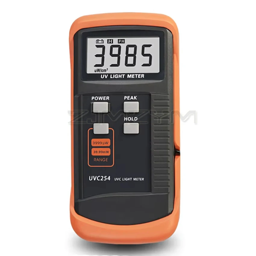UVC254 UVC Light Meter 248-262nm Digital UV Radiation illuminance Meter Intensity Detector UV Meter Tester Resolution:1uW/cm2
