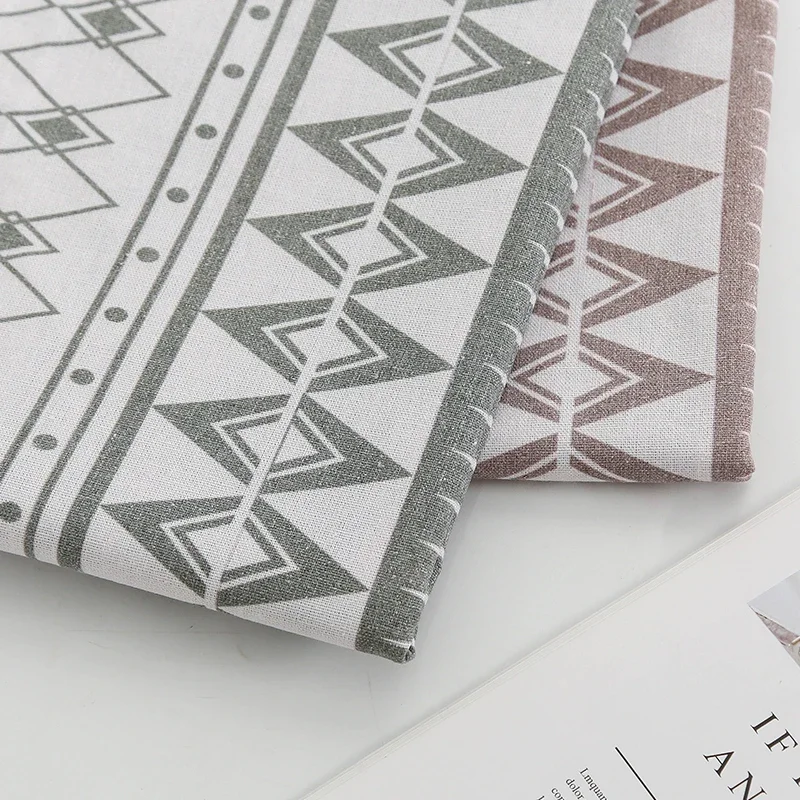 

135x50cm Geometric Pattern Cotton Linen Woven Fabric Nigerian Style Handmade Table Sofa Curtains Decoration DIY Sewing Material