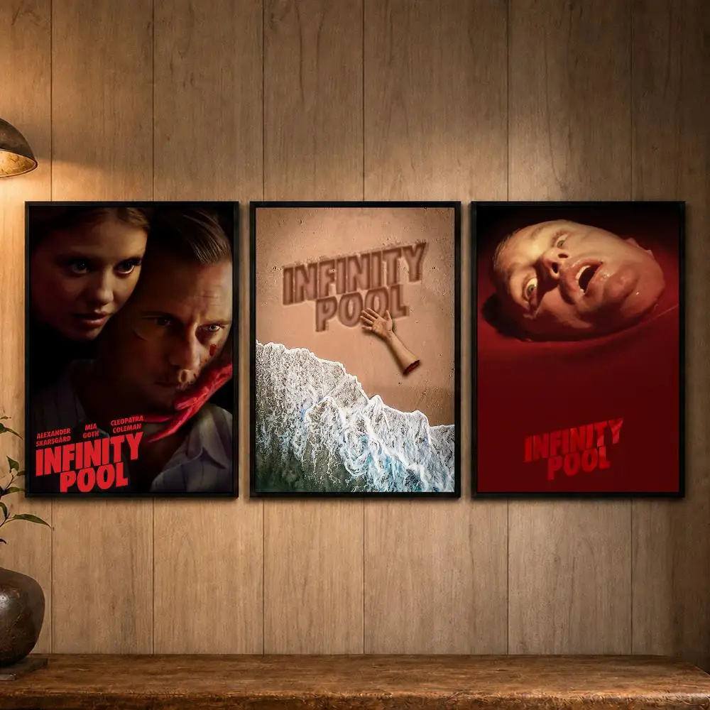 Sci-Fi Horror Movie Infinity Pool Poster Self-adhesive Art Poster Decoracion Painting Wall Art White Kraft Paper Home Decor