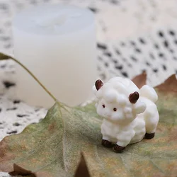 1 piece, new three-dimensional sheep gypsum ornament mold creative baking candle zodiac lamb silicone mold
