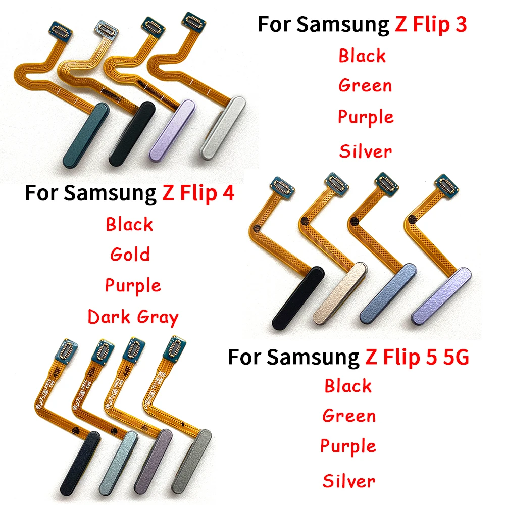 New For Samsung Z Flip 3 4 5 5G F711 F721 F731 Fingerprint Sensor Scanner Touch ID Connect Motherboard home button Flex Cable