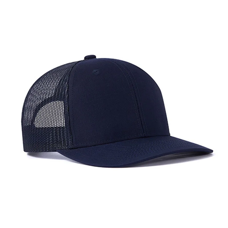 PANGKB العلامة التجارية فارغة الأزرق الداكن قبعة عالية الجودة الصلبة الأسود شبكة تنفس snapback قبعة الكبار الرياضة في الهواء الطلق شاطئ سائق الشاحنة قبعة
