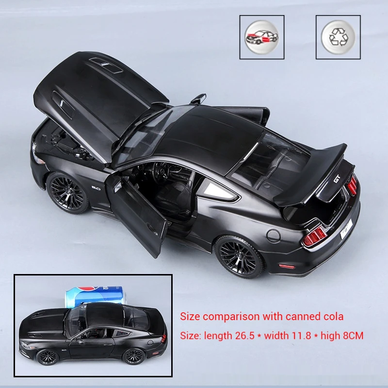 Maisto 1:18 Ford Mustang Red Black Die Cast Alloy Car Model Collector'S Edition High Quality Fine Car Model Ornament Gift