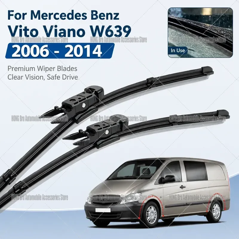 For Mercedes Benz Vito Viano W639 2006-2014 Front Windshield Wiper Blades LHD Left Hand Drive Window Screen Rubber Brush 28