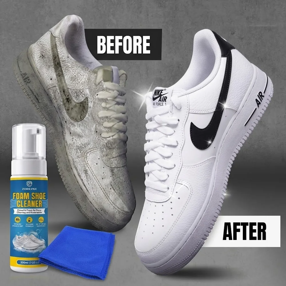 100ml Sneaker Dry Cleaner Waterless Foam Cleaning Spray for White Shoes Mesh Canvas Premium Stain Remover Liquid ZORILYNX