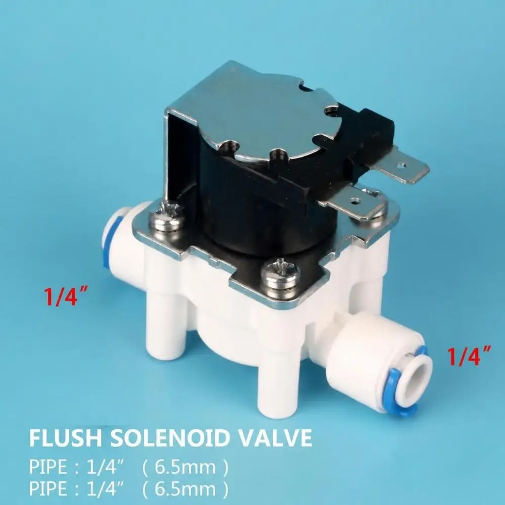 DC 24V Flush Solenoid Valve Fast Response 1/4 Inch Quick Connect Electromagnetic Valve Durable Low Power Consumption