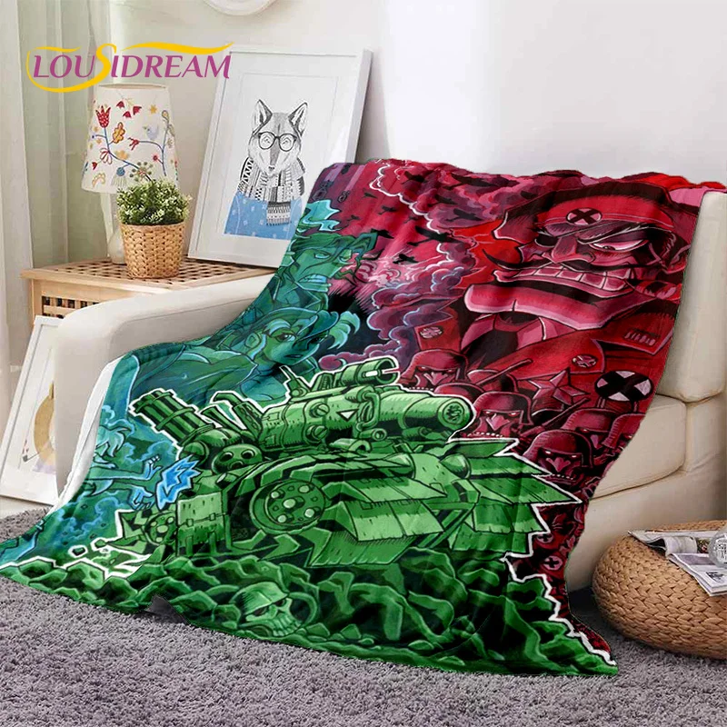 Metal Slug Classic Retro Game Cartoon Soft Flannel Blankets,Throw Blanket Comfortable Blanket for Picnic Beds Home Bedroom Gift