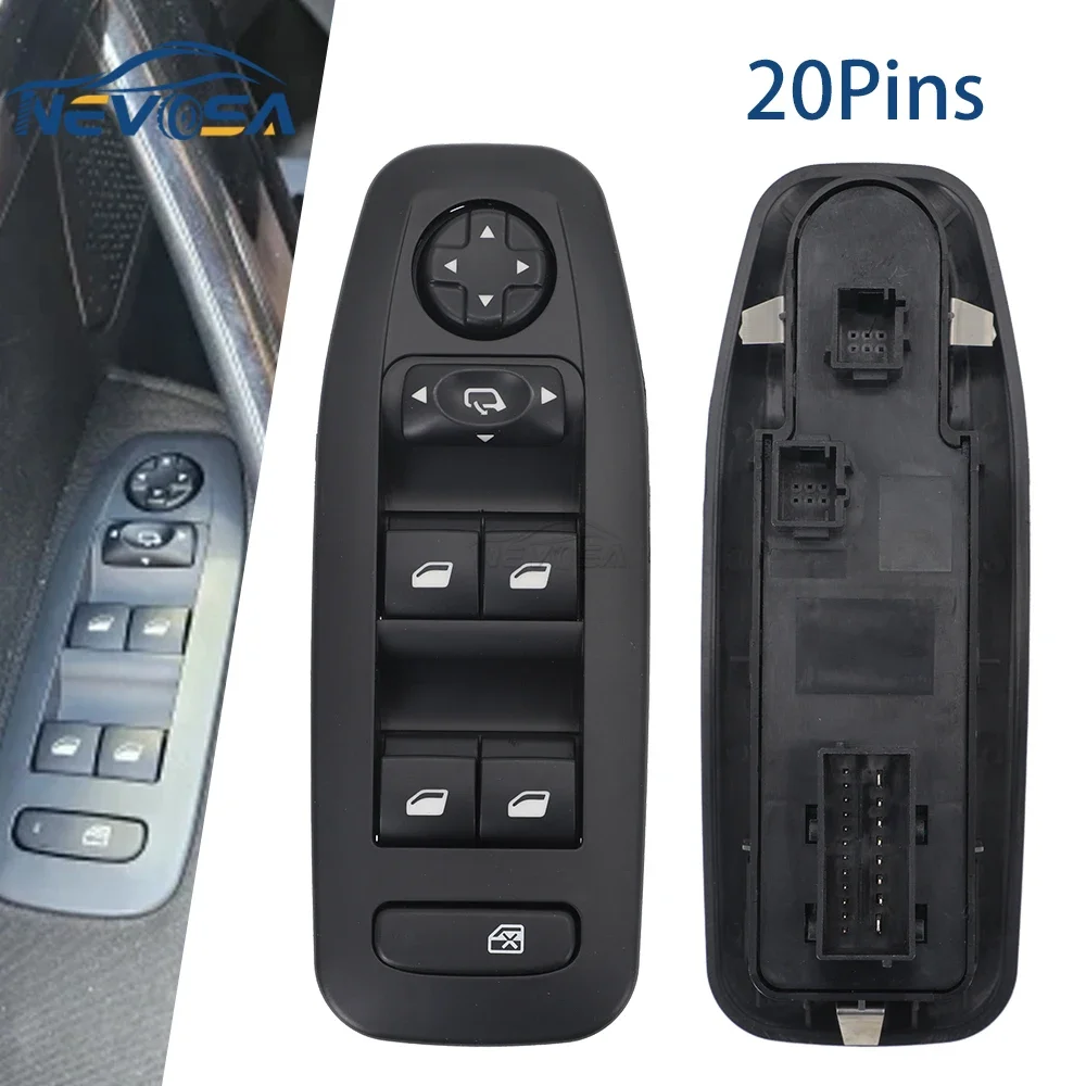 Left Hand Driver For Peugeot 2008 208 Hatchback 2013 2014 2015 2016-2019 Electric Window Switch Side Mirror Button 96749624ZD