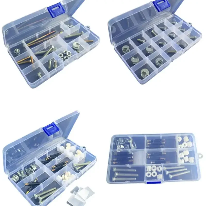 1Pcs Modular Parts Storage Box Clear Plastic Component Box Small Organizer Tray Hardware Tool Container Adjustable Grid Bins
