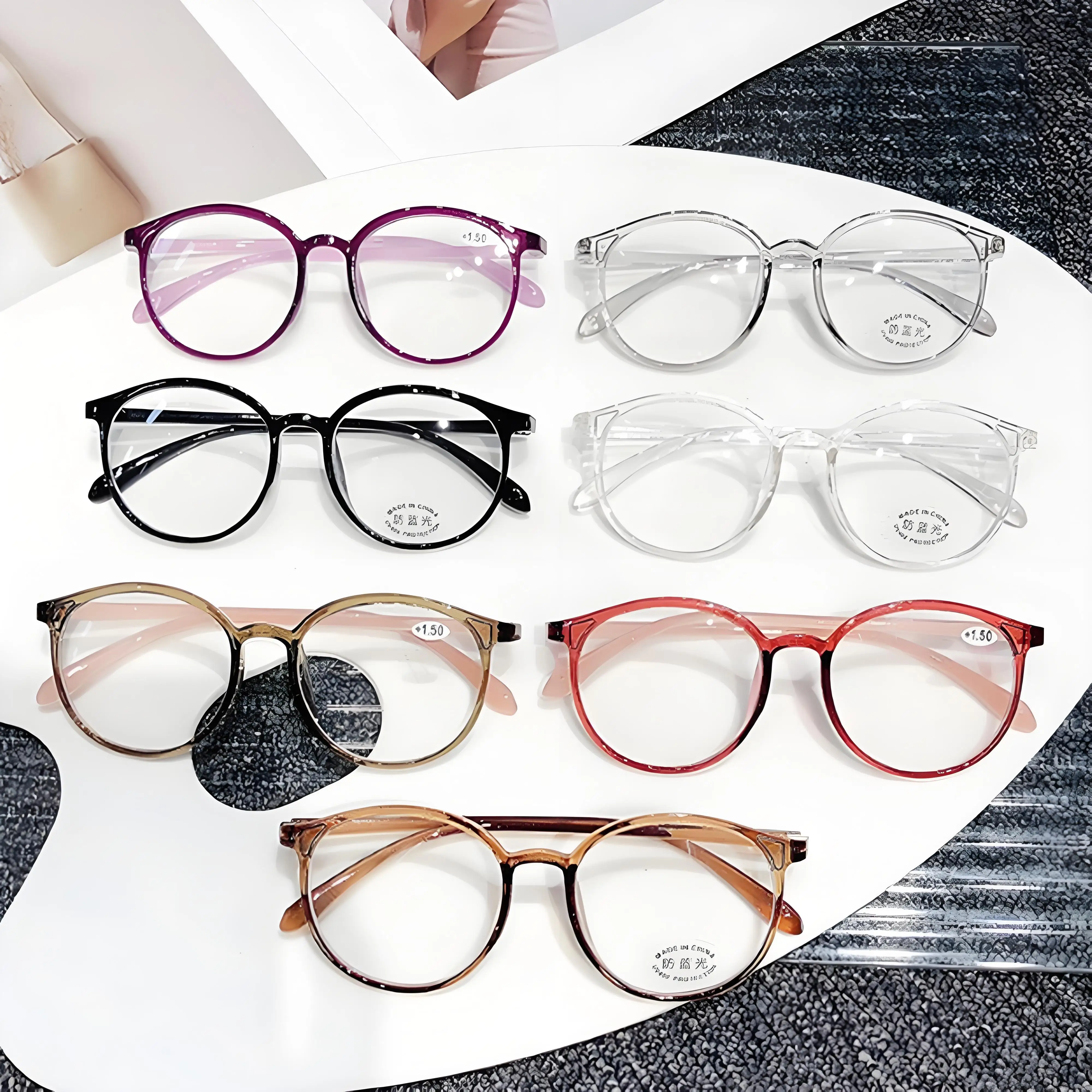 Round Frame Blue Light Blocking Reading Glasses Lightweight PC Unisex Eyewear Magnifing Lens Man Eyepiece Plus Presbyopia Glasse