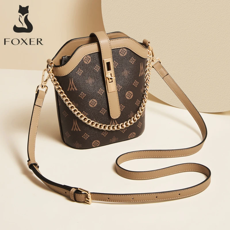 

FOXER Monogram Women Crossbody Bag 2025 New Fashion Mini Cellphone Bag Female Shoulder Purse Girl Gift