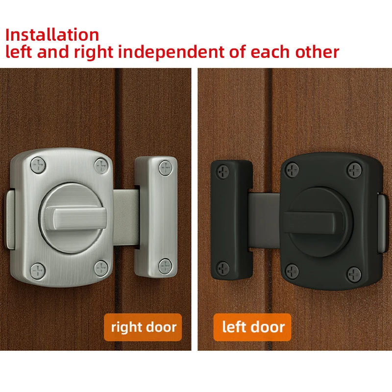 Metal zinc alloy latch door bolt door latch anti-theft bathroom latch bedroom anti-lock artifact spring swivel door locks