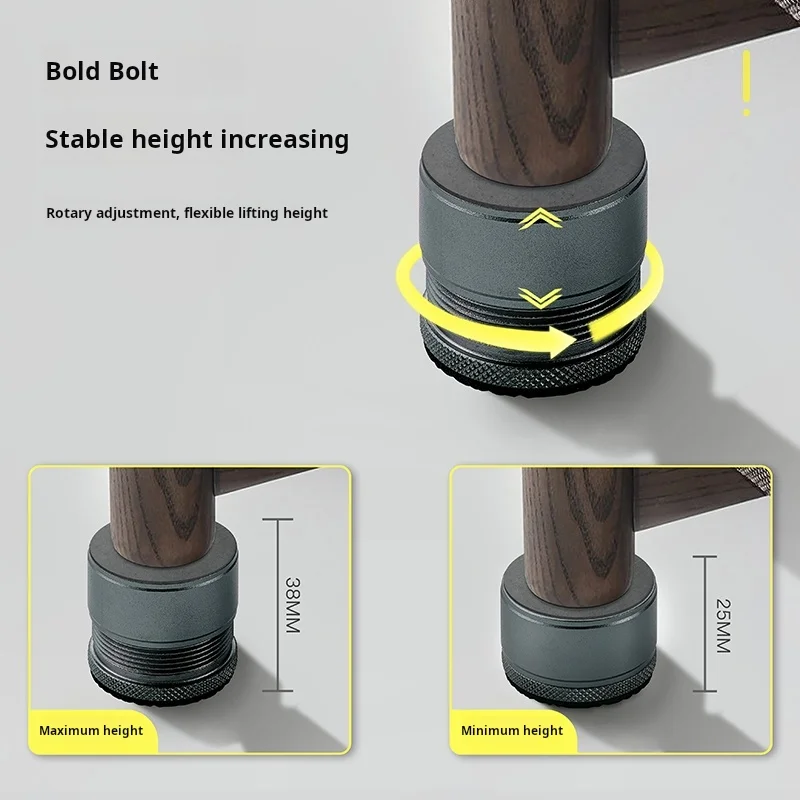 Adjustable Table Leg Risers Anti-Slip Wear-Resistant Furniture Heightening Pads Mute Sofa Chair Foot Supports for Coffee Table