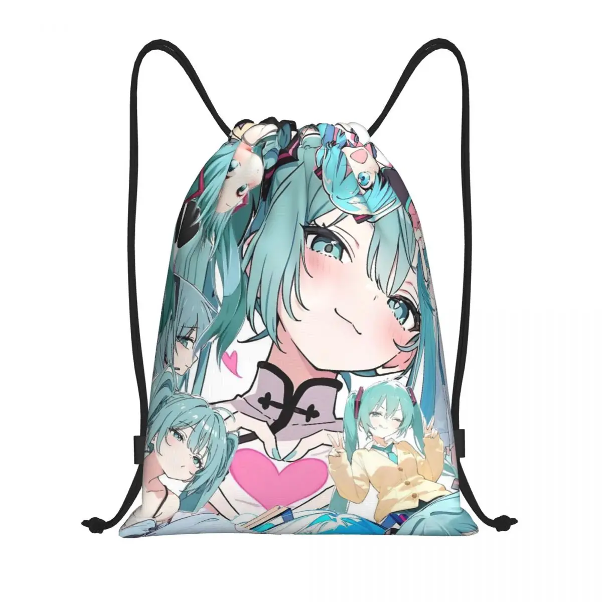 

Custom Popular H-Hatsuned M-Mikus Mangas Drawstring Backpack Bags Men Women Lightweight Gym Sports Sackpack Sacks for Yoga