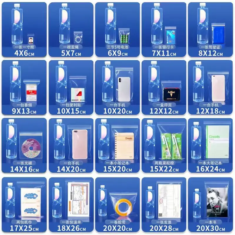 PE Ziplock Bag, Transparent Plastic Bags, Jewelry Zip Zipped Lock, Reclosable Poly Clear Packaging Bags, Different Size image 2