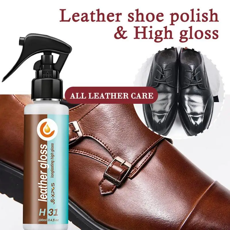 100ml Leather Care High Gloss Spary Long-lasting Nourishing Waterproof Anti Cracking Shoe Polish Liquid Car Cleaner Spray