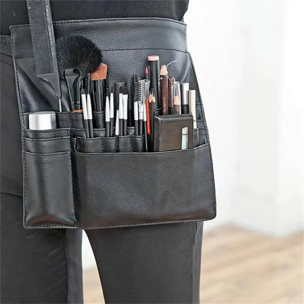 22-Pocket Makeup Brush Holder Foldable Lightweight Makeup Artist Tool Bags Durable Large Capacity Apron Belt Bag