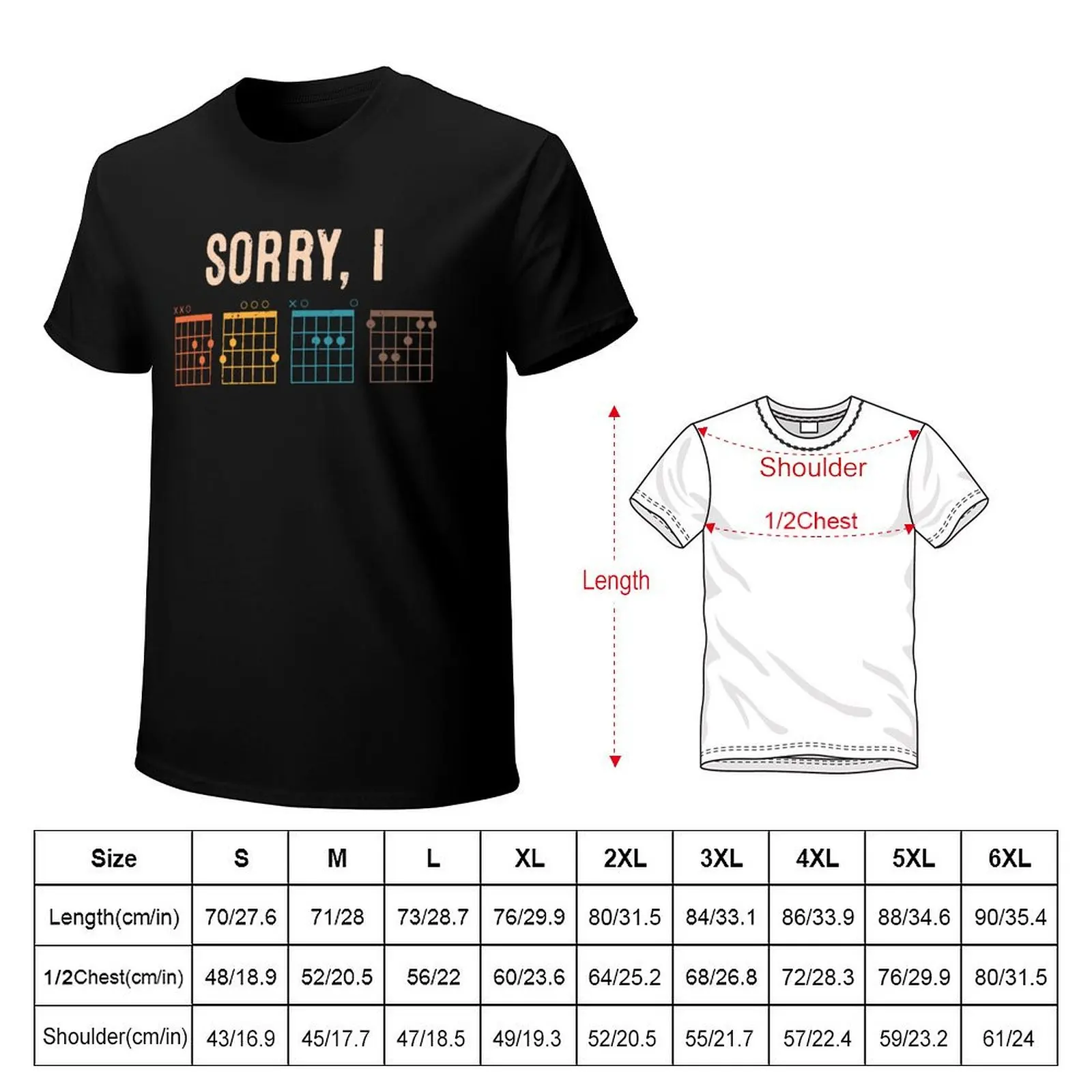 Sorry I DGAF Guitar Chords Funny T-Shirt Fashion Casual Short Sleeve Top