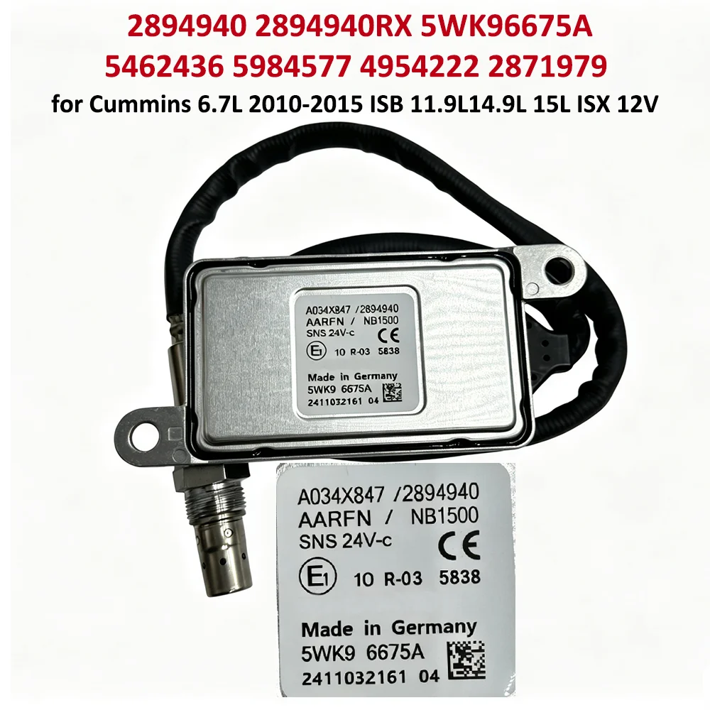 2894940 2894940RX 5WK96675A 5462436RX A034X847 Nitrogen Oxygen NOx Sensor For Cummins Volvo DAF XF Truck 24V Euro 5