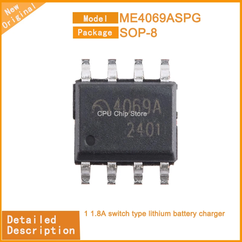 20Pcs/Lot New Original  ME4069ASPG ME4057ASPG ME4059ASPG-N ME4057ASPG-N   1A  1.8A 2A  switch type lithium battery charger SOP-8