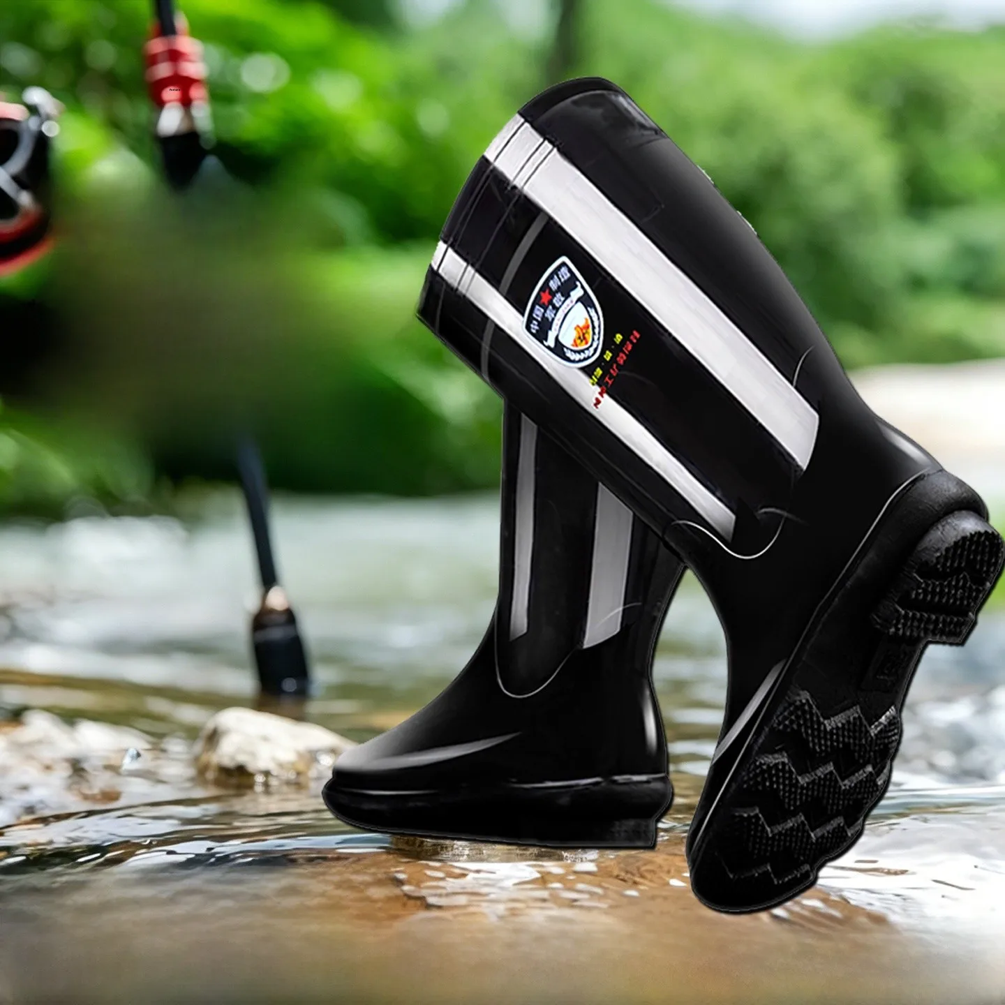 Waterproof Thickened Mid-Calf High-Calf Fishing Rain Boots Men's Outdoor Non-Slip Professional Snake Bite Proof Shoes