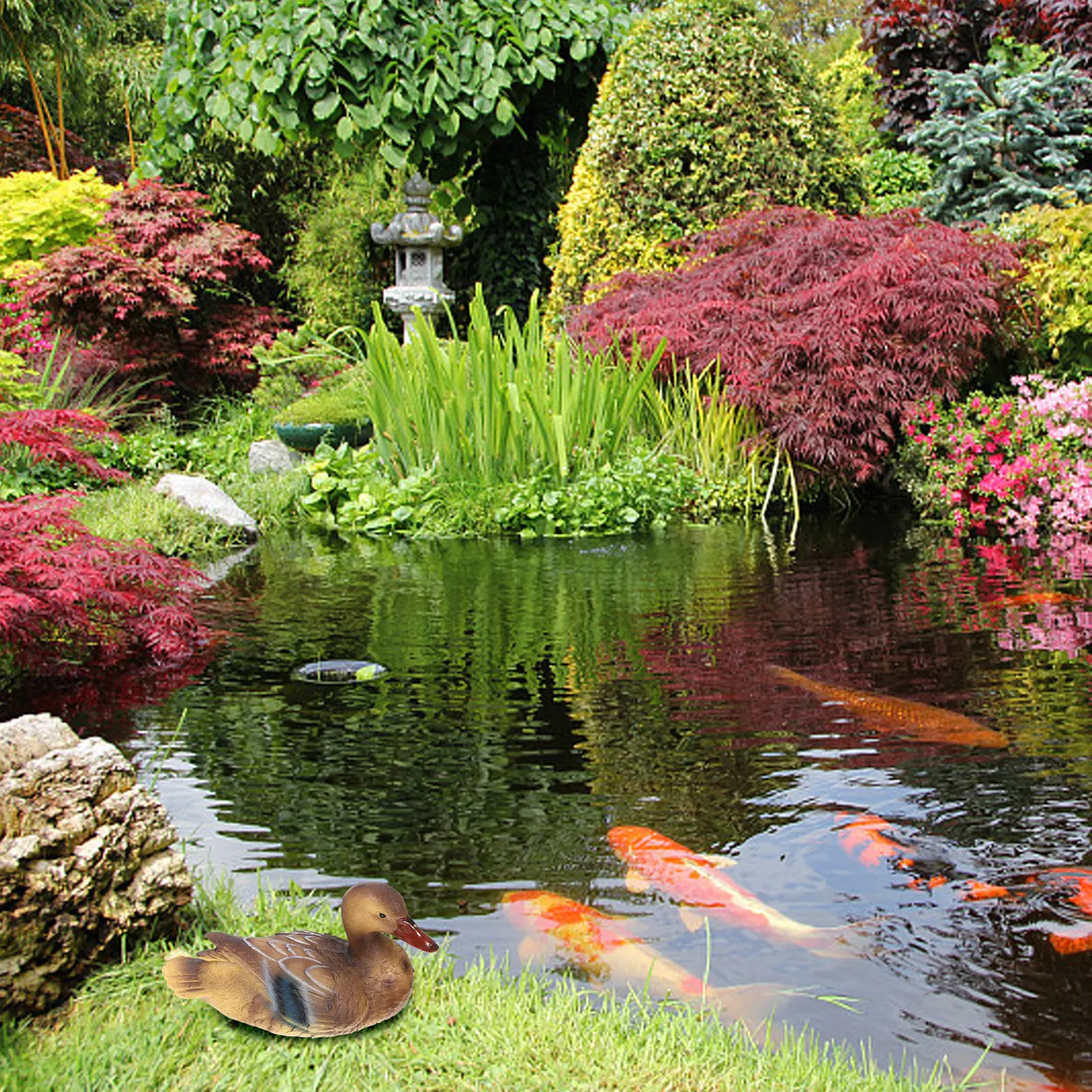 Floating Mandarin Duck Pond Decor Realistic Garden Pool Fountain Ornament Indoor Outdoor Statue