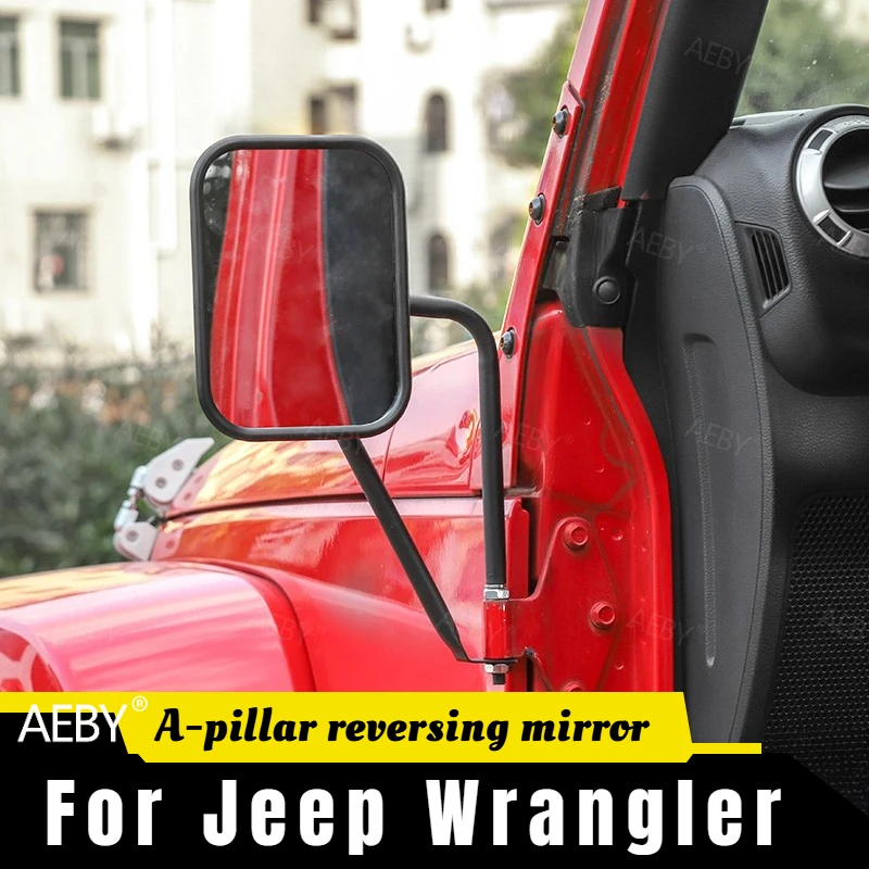 

For Jeep Wrangler 2018-2023 Heavy duty A-pillar mounted mirror,A-pillar reversing mirror,Metal bracket without drill,Accessories
