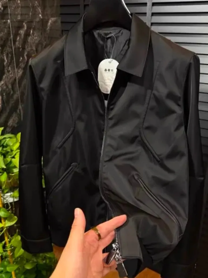 

Fall New Sle Men's Collared Jaet Outerwear High Quali Comfortable Faionable Slim Fit Antimicrobial Youthful Luxury