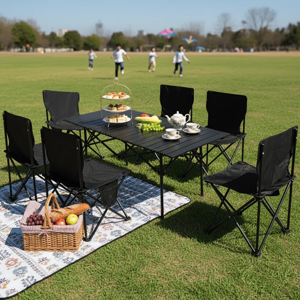 

Picnic Table Chairs Set With Durable XFrame, Perfect For Christmas Outdoor Dining, Backyard Camping Family Holiday Gatherings Li