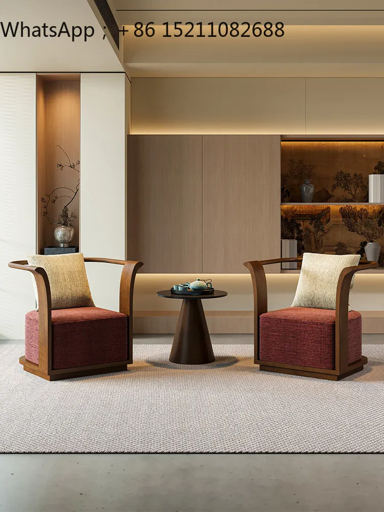SCY Hotel Lobby Reception Guest Homestay Rest Area Reception Table and Chair Sales Office Single Sofa Chair