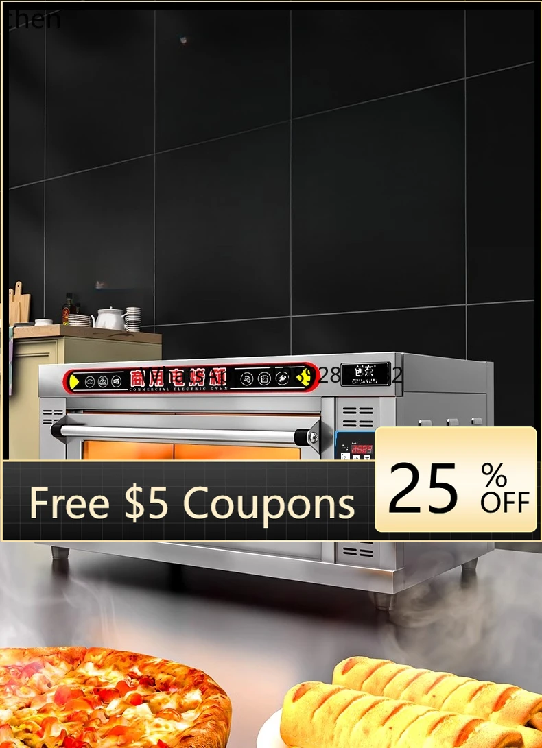 

ZZ LXC electric oven commercial baking special one layer two plates large capacity pizza cake bread oven gas oven