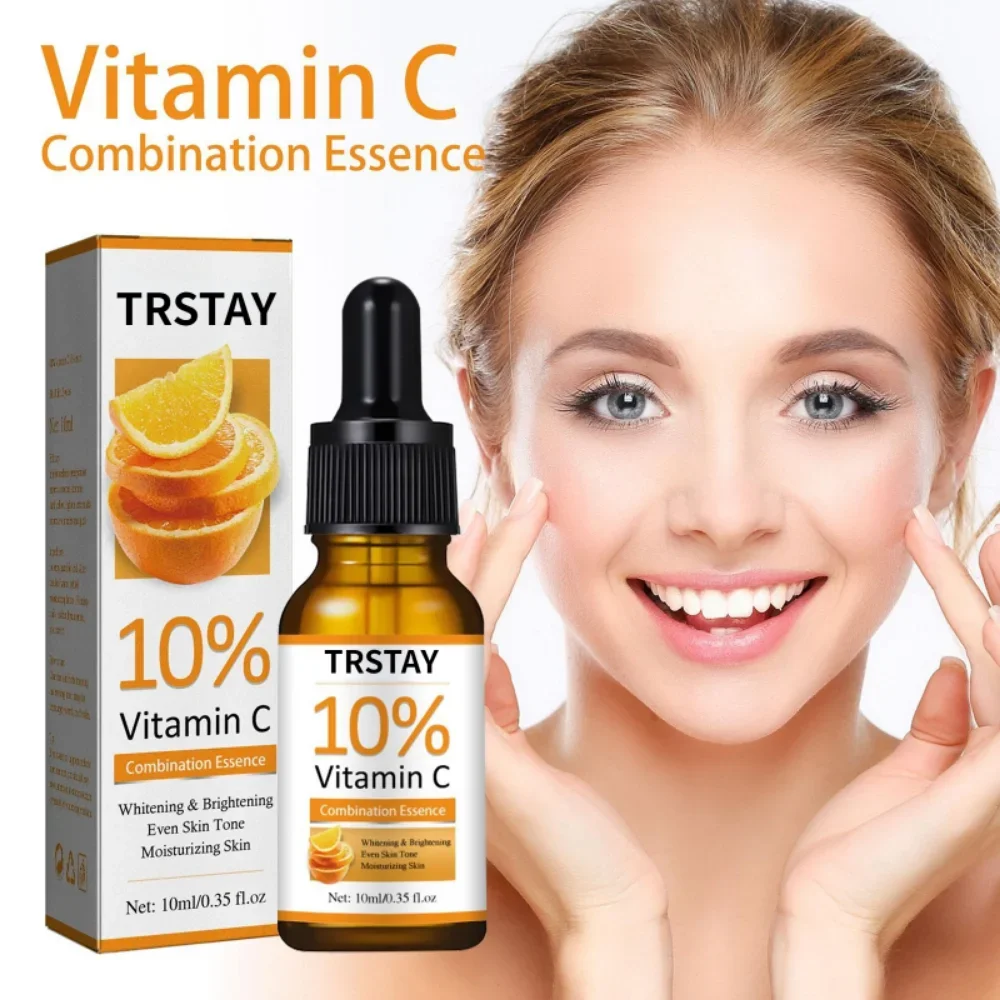 Serum pemutih wajah Vitamin C, produk perawatan kulit Korea Anti oksidasi, Serum Wajah penghilang bintik hitam asam Hyaluronic, Serum pemutih wajah