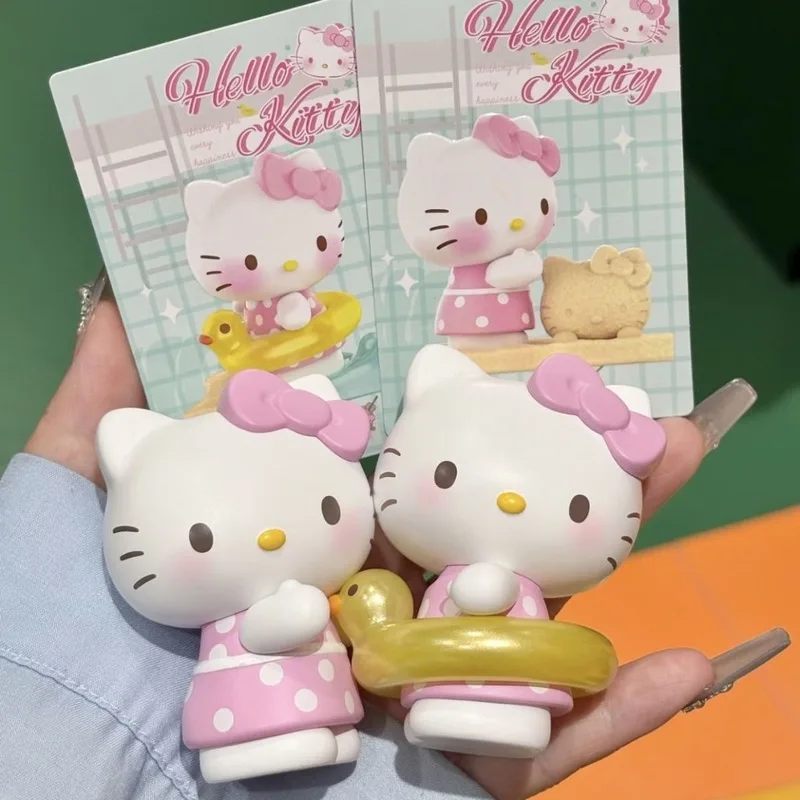 

Официальный Sanrio, милый Hello Kitty Heartbeat, праздничная серия, загадочная коробка, аниме, фигурка Hellokitty, украшение для стола, коллекция подарков