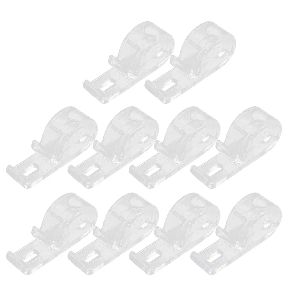 20Pcs Shade Hook Clips Transparent Pom Roller Shade Pulls for Beaded Chain Blinds Roman Vertical Curtains Drape Loop Clip Safety