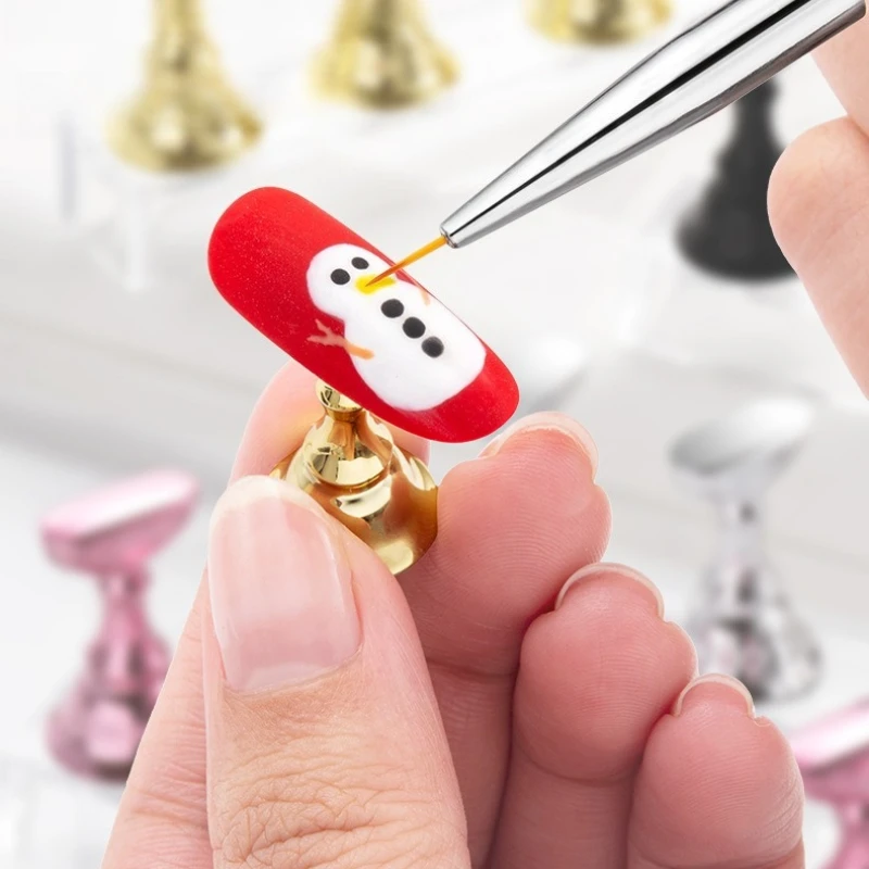 5Pcs Magnetic Nail Stand for Press on Nails Display Fake Nail Tips Practice Holder Reusable Nail Beginner Training/Painting Diy
