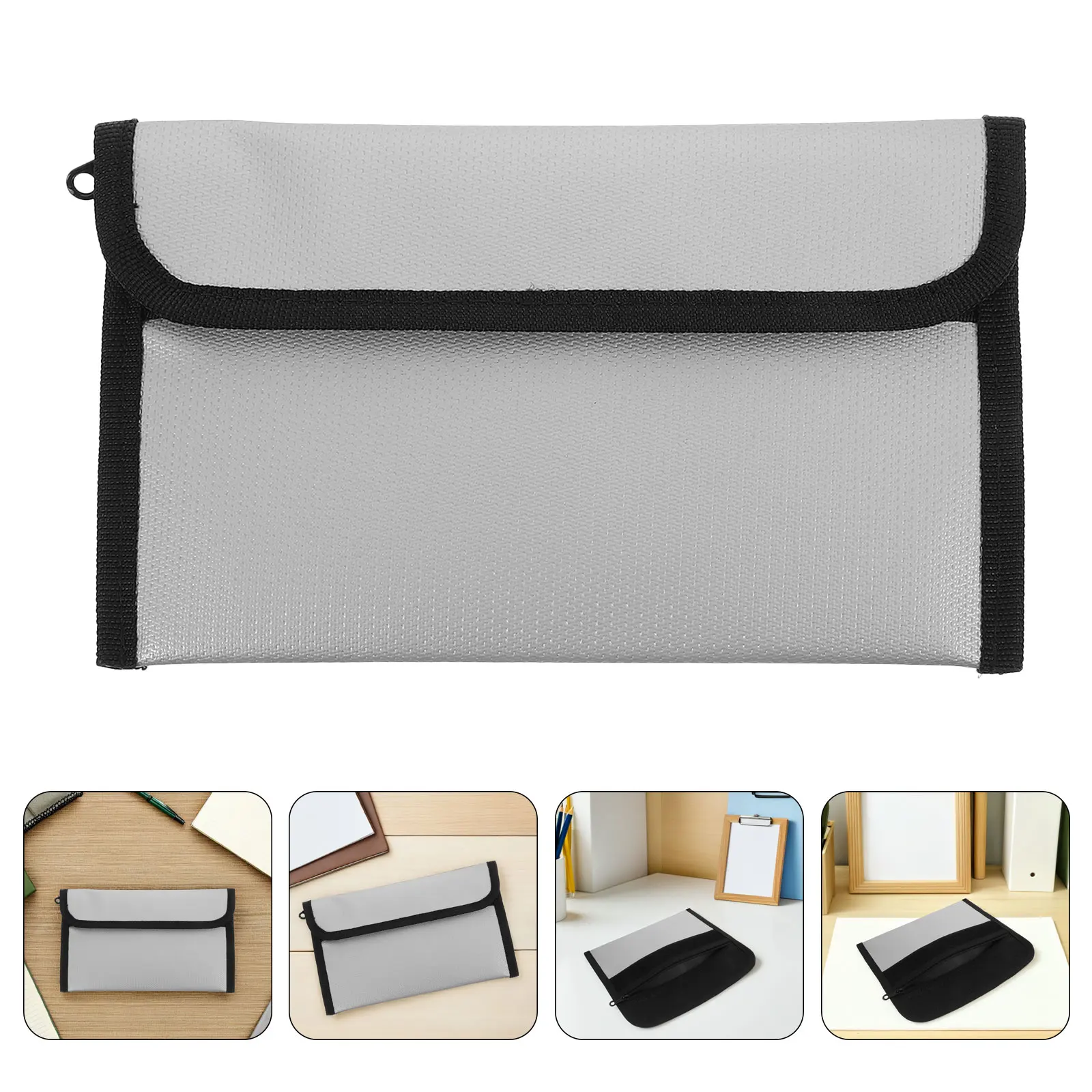 2 قطعة حقيبة مجلد مستندات مقاومة للحريق حقيبة تخزين آمنة محمولة مقاومة للماء بسحّاب حاوية تنظيم لملفات الرسائل القانونية