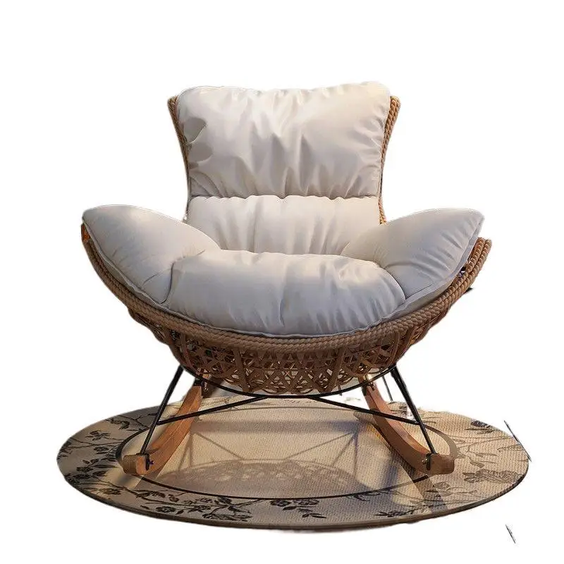 

Rocking chair recliner rocking chair enlarged and widened rattan lazy sofa leisure chair living room adult outdoor lobste