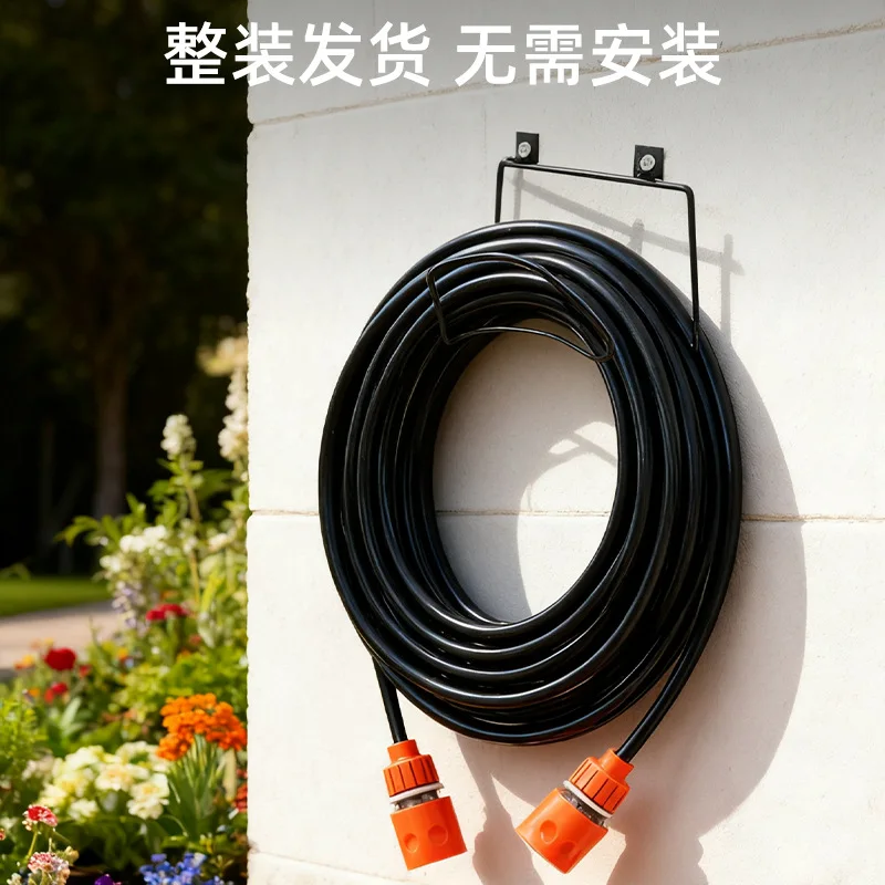 Enrouleur de tuyau d'eau mural de jardin, support de stockage de tuyau d'eau amovible en fer forgé, support de stockage de tuyau mural de jardin