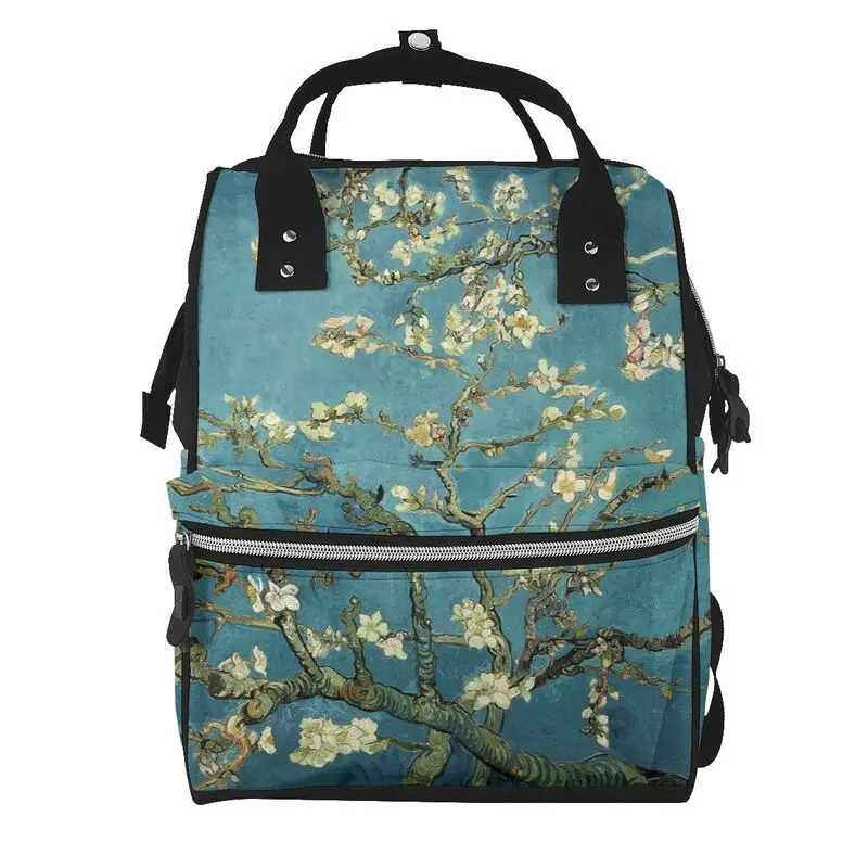 Vincent Van Gogh Almond Blossom Diaper Backpack Multifunction Maternity Mummy Diaper Bag for Baby Large Capacity Nappy Bags