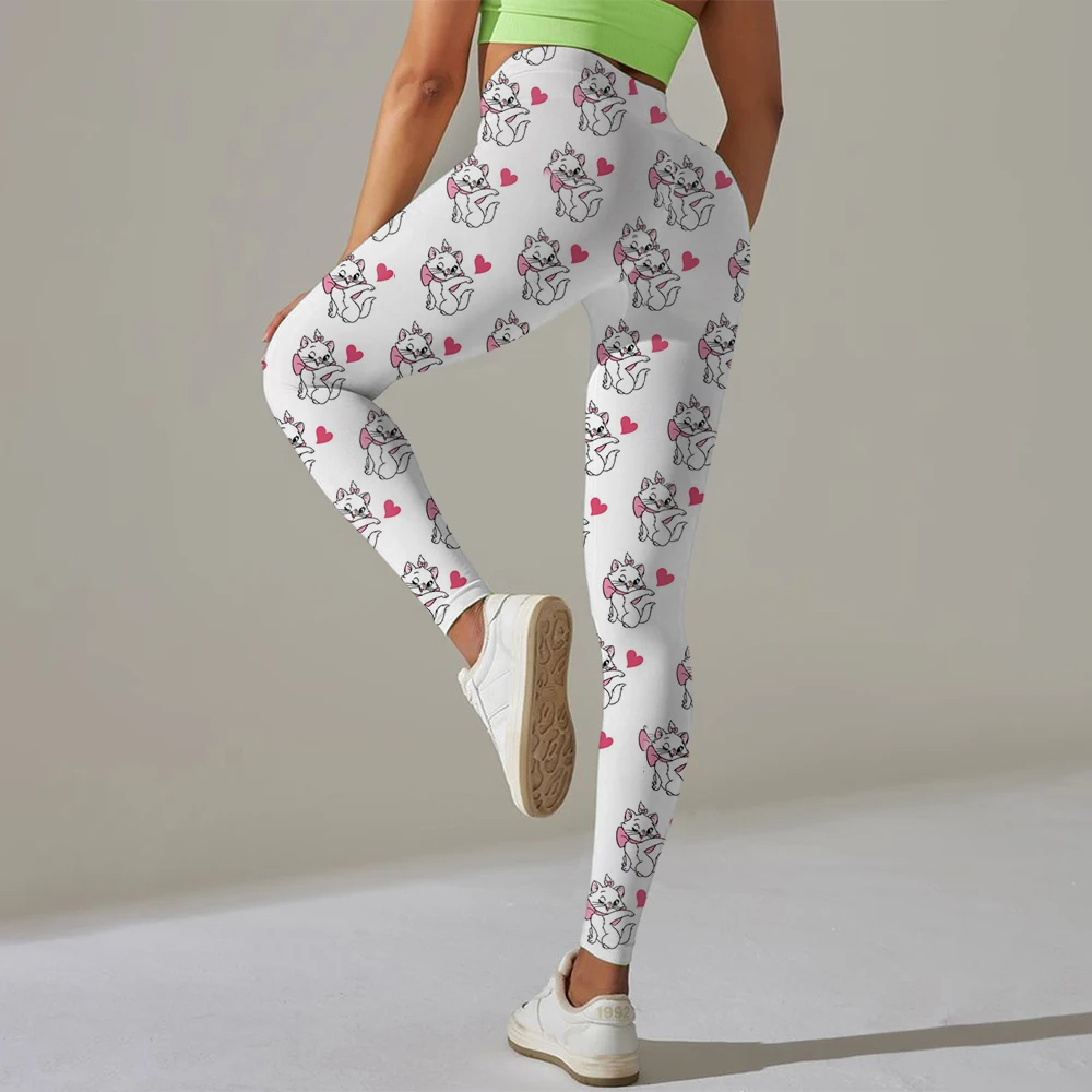 

Disney cartoon print Leggings Women Seamless Sports Yoga Pants Band Gym clothes Fitness Workout wear Scrunch Bum Tights ﻿