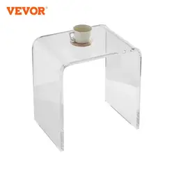 VEVOR Acrylic End Table C-Shaped Lucite Side Table Clear Acrylic Side Table for Drink Food Snack used in Living Room Bedroom