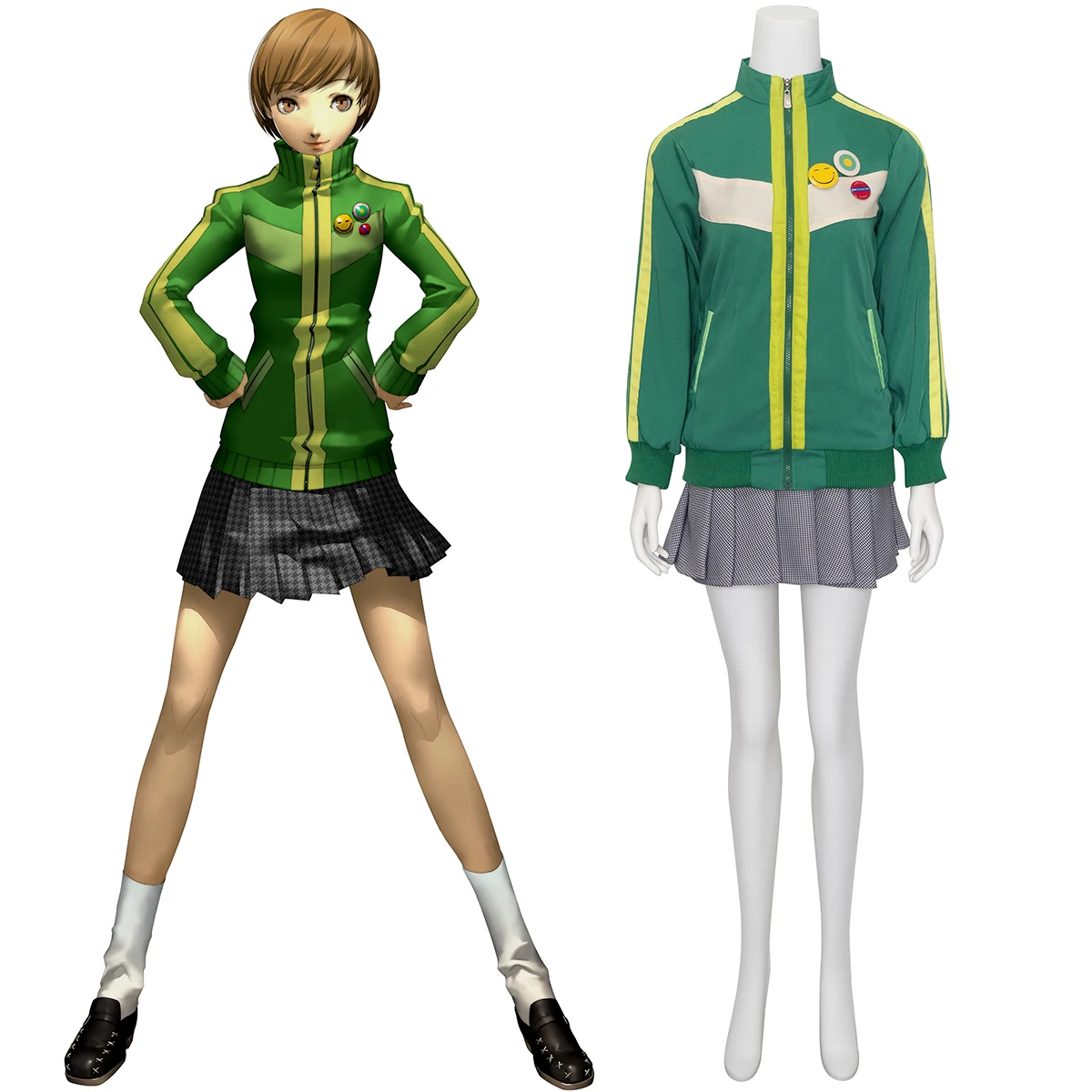 Disfraz de Cosplay de Chie Satonaka, equipo de investigación Yasogami, uniforme escolar Sato-chan, vestido