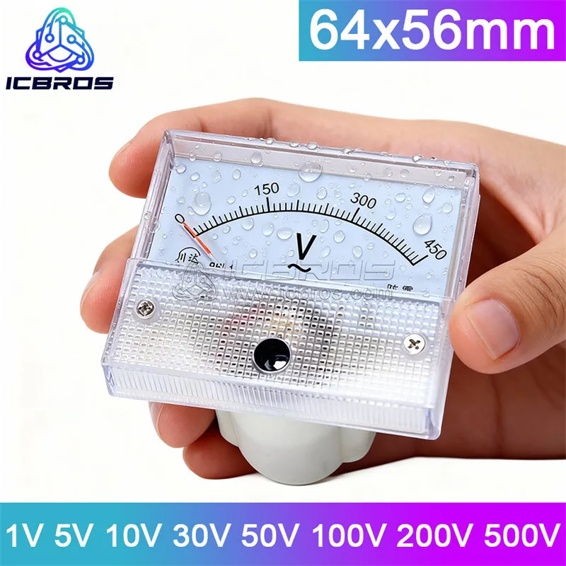85L1 Pointer Type 64*56mm AC voltmeter 5V 10V 15V 20V 30V 50V 100V 150V 200V 250V 300V 450V 500V 600V