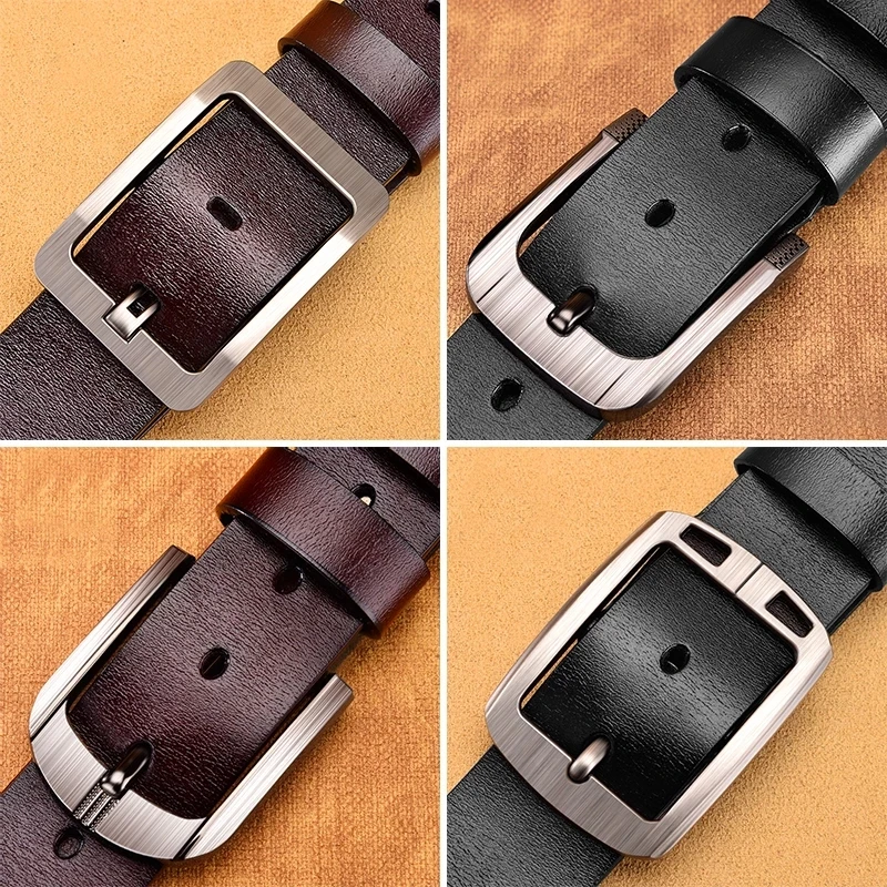 Leather For Men High Quality Buckle Jeans Cowskin Casual Belts Business Cowboy Waistband Male Fashion Designer