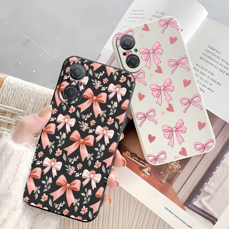 Silicone Phone Case For Huawei  P40 Lite P30 P20 Nova 9 SE 8i Y9 Prime Y9S Y7P Y7A Y7 Pro 2019 Bow Flower Pattern Soft Cover - view 3