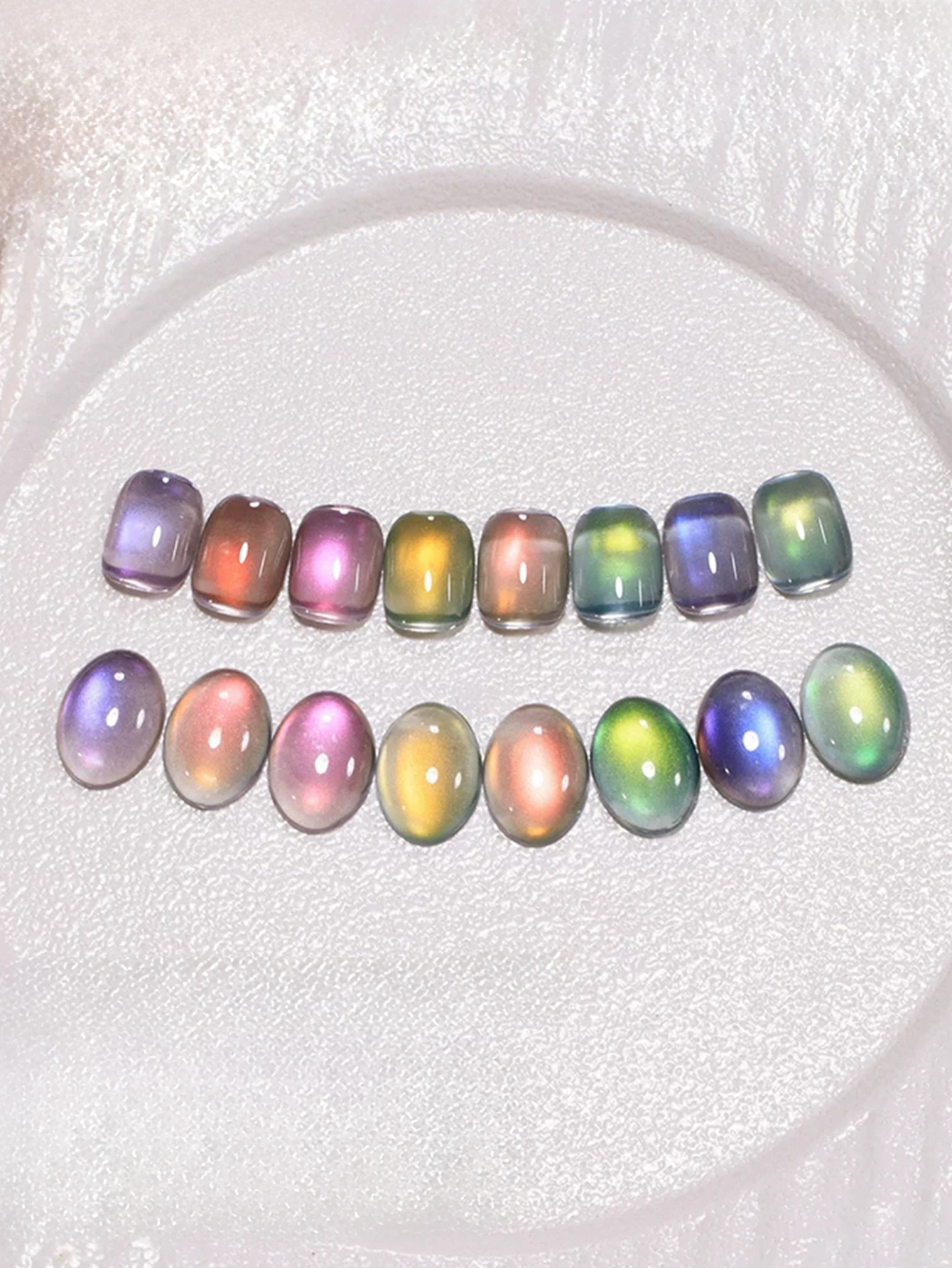 

1/12PCS 2025 Autumn and Winter Nail Art Women's Supplies Salon Set Fantasy Dual-Color Light Glass Bead Cat Eye Gel Nail Polish