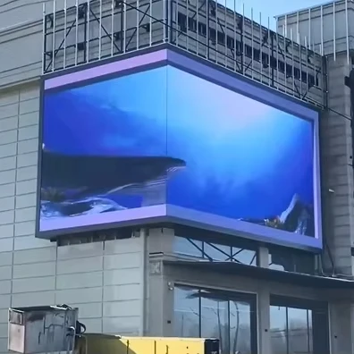 3D Outdoor Led Screen For Advertising Waterproof IP65 Led Display Customize Size Corner LED Screen Wall Mount On Building