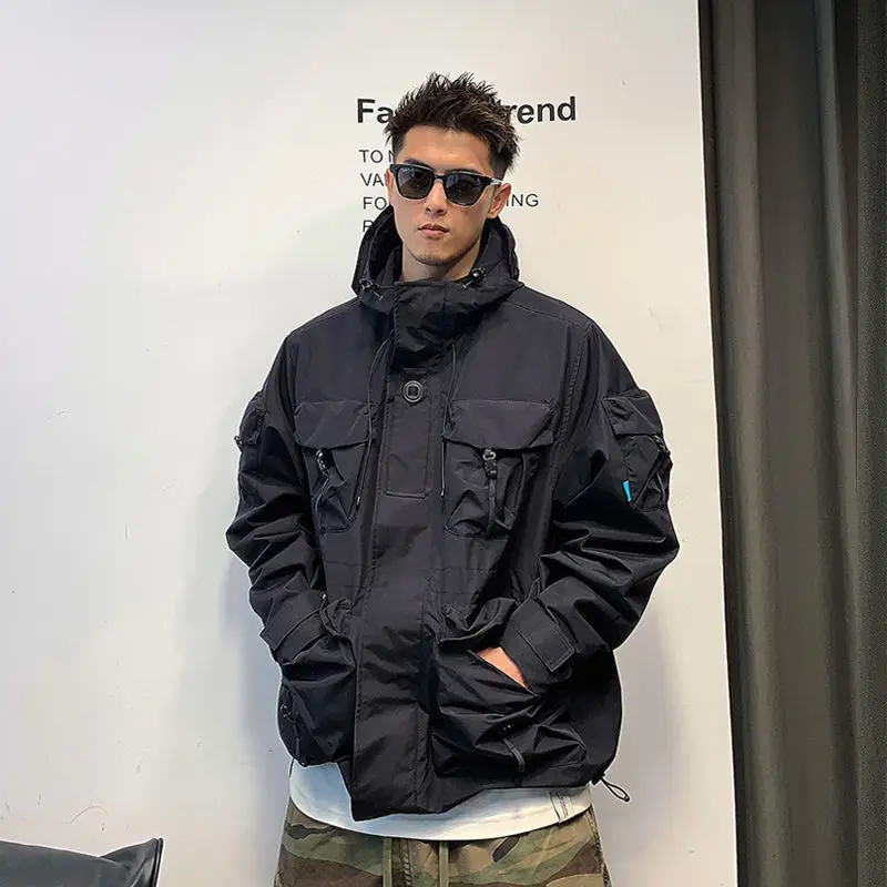 

American Outdoor Functional Outdoors Jackets Men's Autumn Multi-pocket Tooling Mountaineering Jacket Overcoat Male Clothes